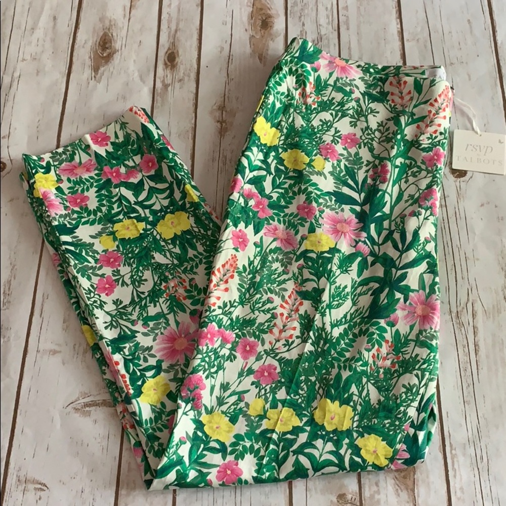 RSVP BY TALBOTS DRESS PANTS FLORAL SIZE 12